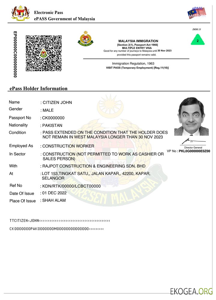 Visa d'entrée électronique pour la MALAISIE